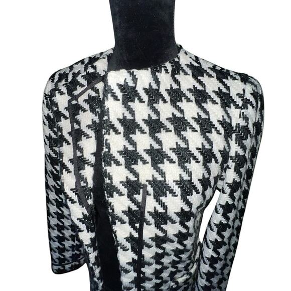 Wool Blend Houndstooth Vintage Classic Timeless Capsule Luxury Coat 6 - Picture 10 of 16